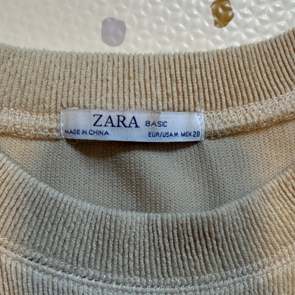 Zara Light Tan Ruffle Sweater - Picture 2 of 2